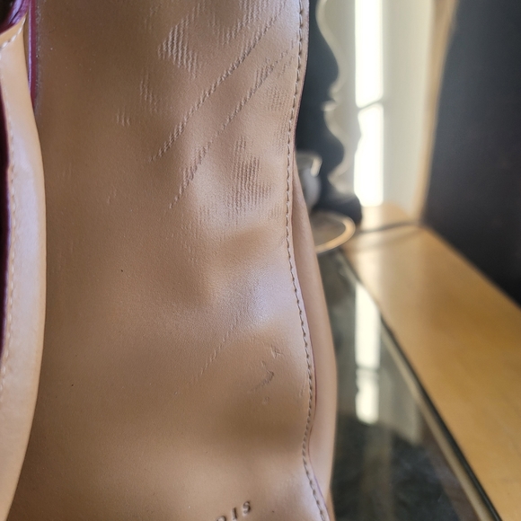 Lodis Audrey Leather Briefcase Shoulder bag Tan with red - Picture 8 of 16